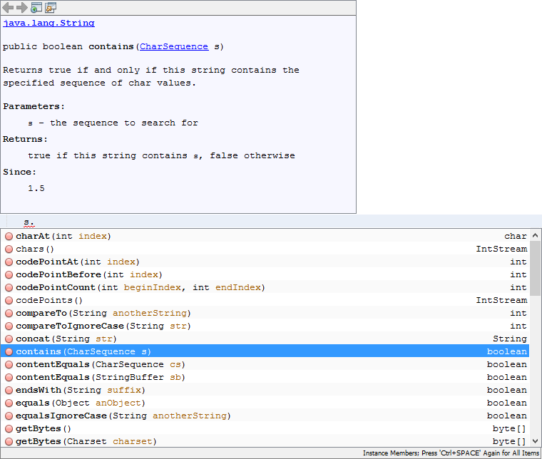 Java String methods in NetBeans IDE - Java Basic Constructs